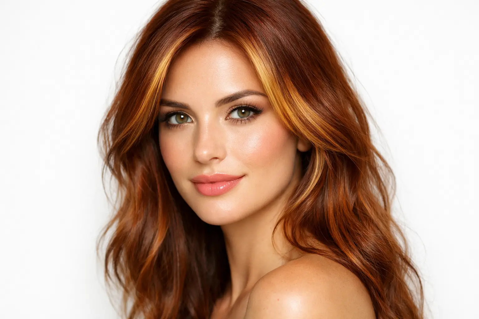 Auburn with Face-Framing Highlights