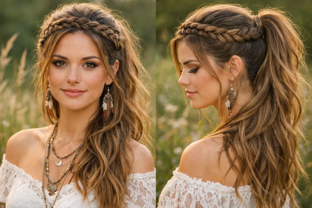 Braided Crown Ponytail
