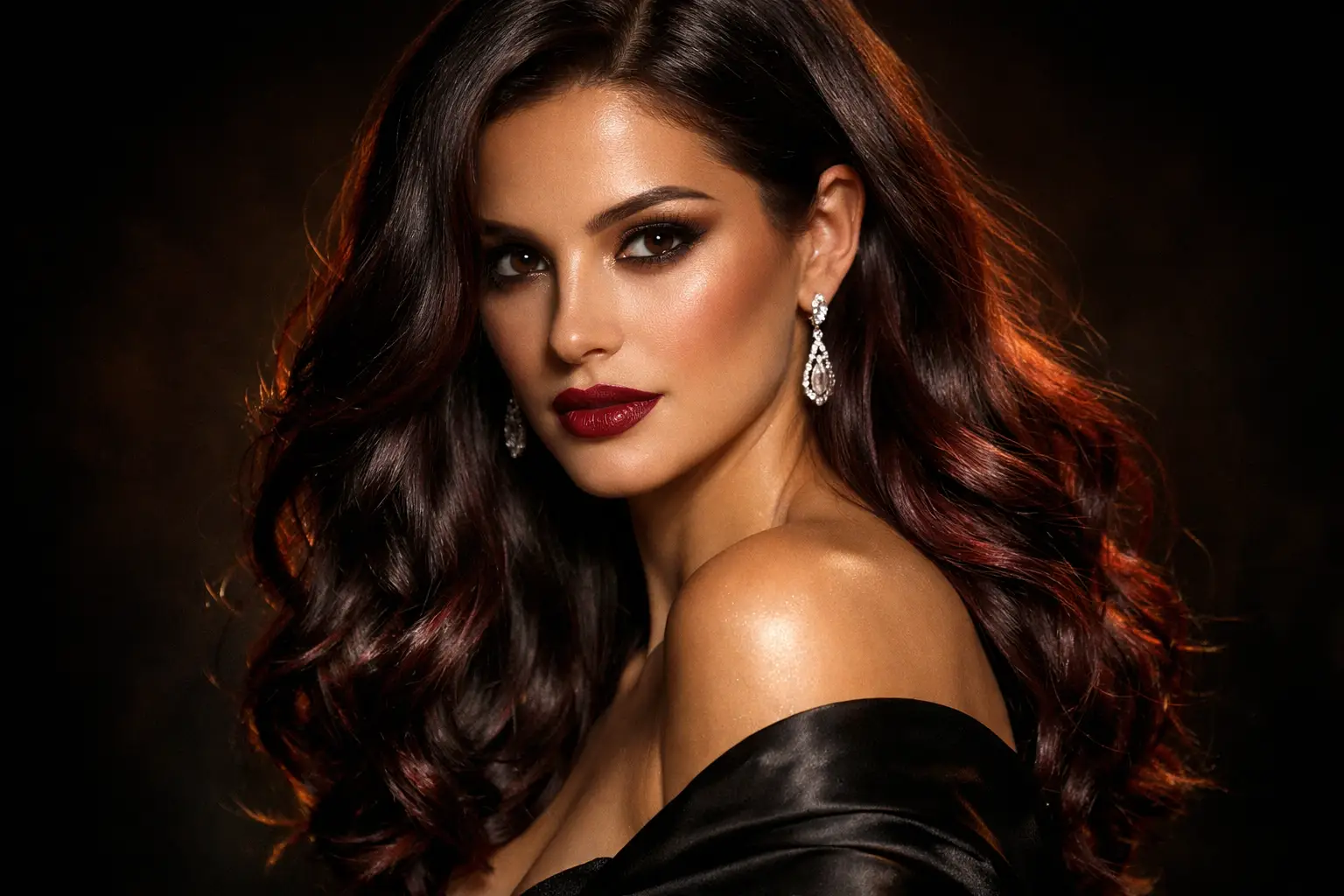 Dark Brown with Burgundy Undertones