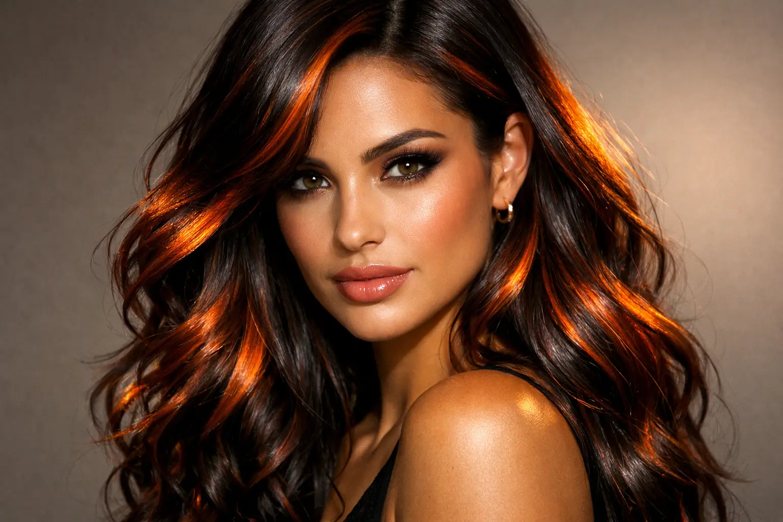 Dark Brown with Copper Highlights