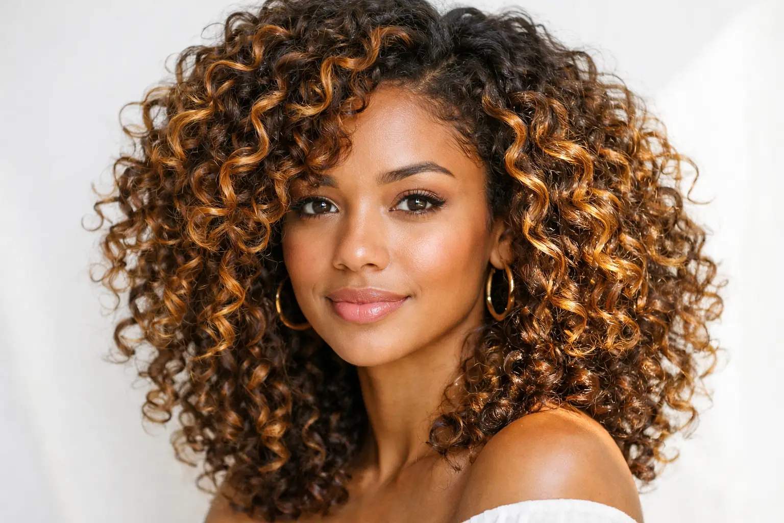 Honey Brown for Curly Hair with Caramel Definition