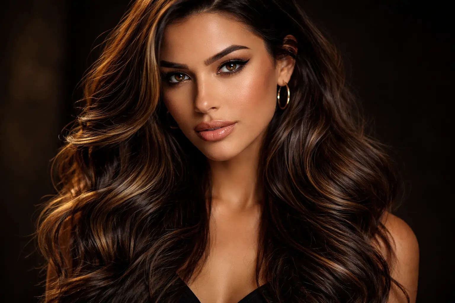 Honey Brown on Dark Brown Hair