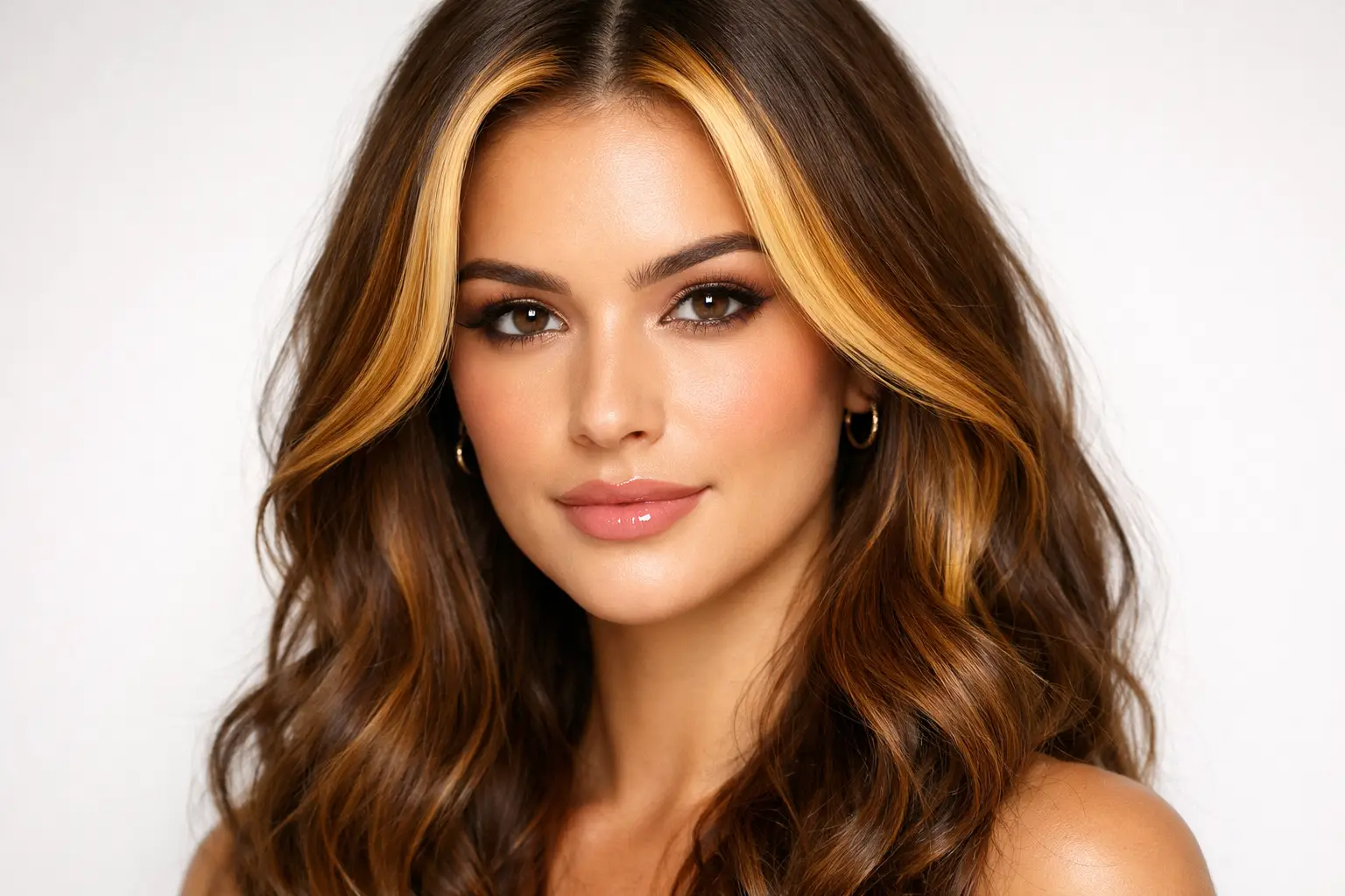 Honey Brown with Money Piece Caramel Highlights