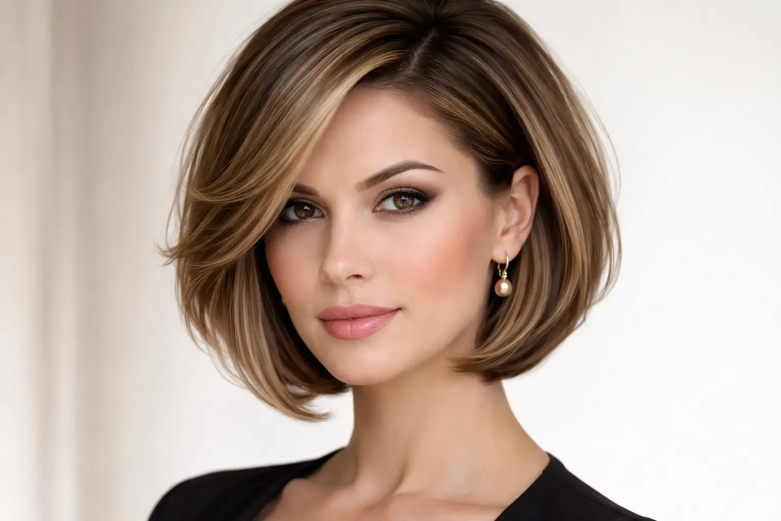 Layered Bob with Side Part