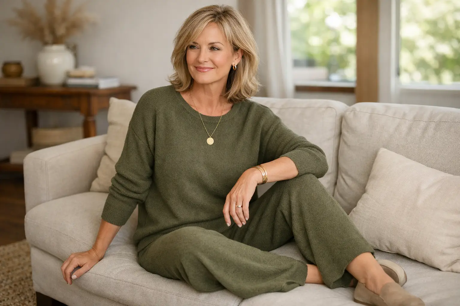 Linen Pants with Structured Top