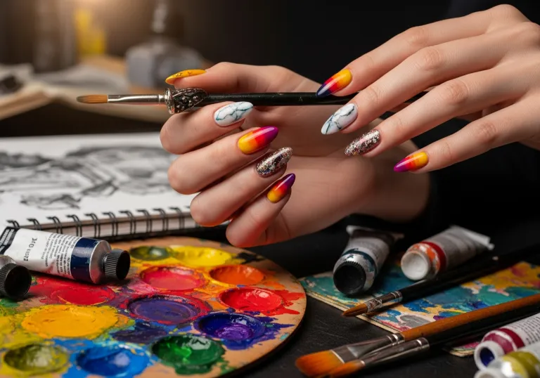 Milky Pink Aura Nails