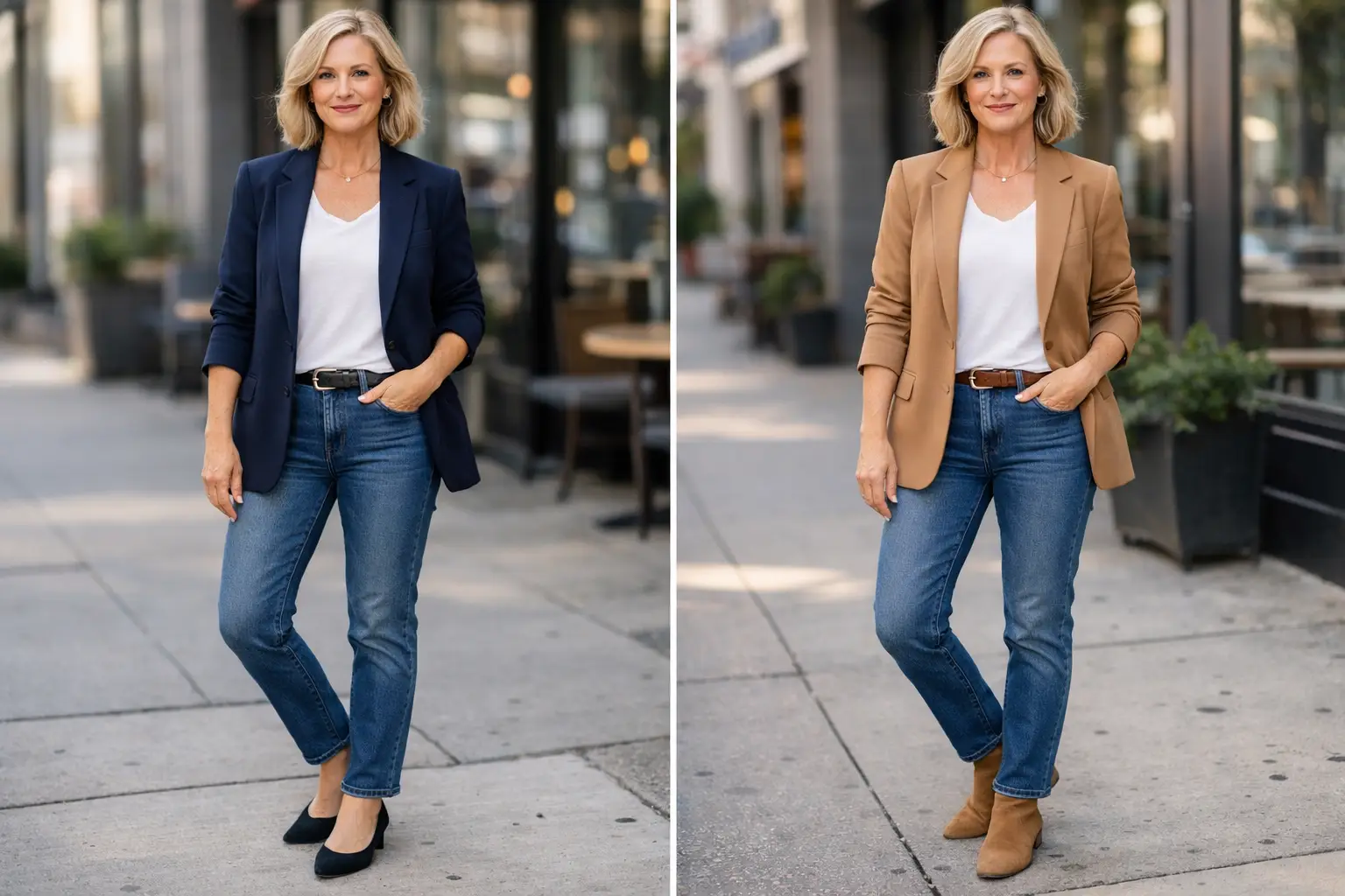 Relaxed Blazer with Jeans