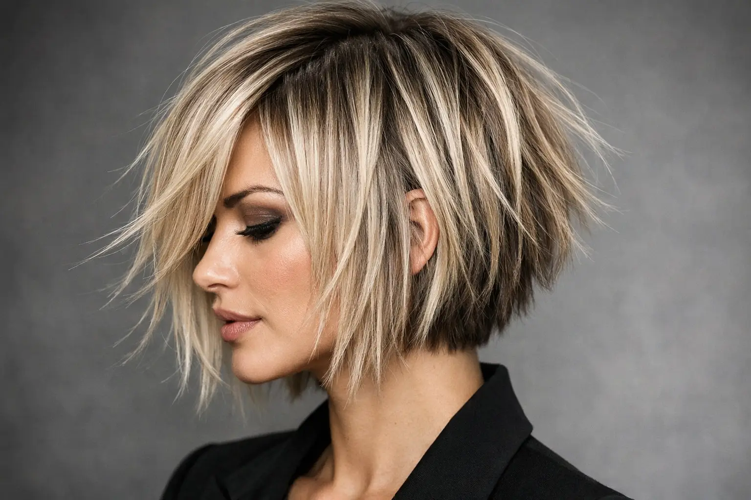 Ripped Bob with Vertical Layers