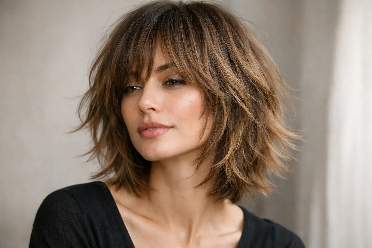 Shaggy Bob with Feathered Ends