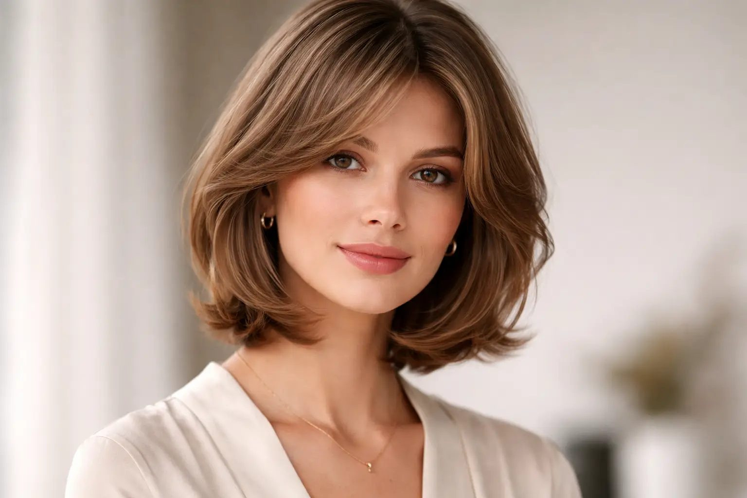 Soft Layered Bob with Rounded Edges