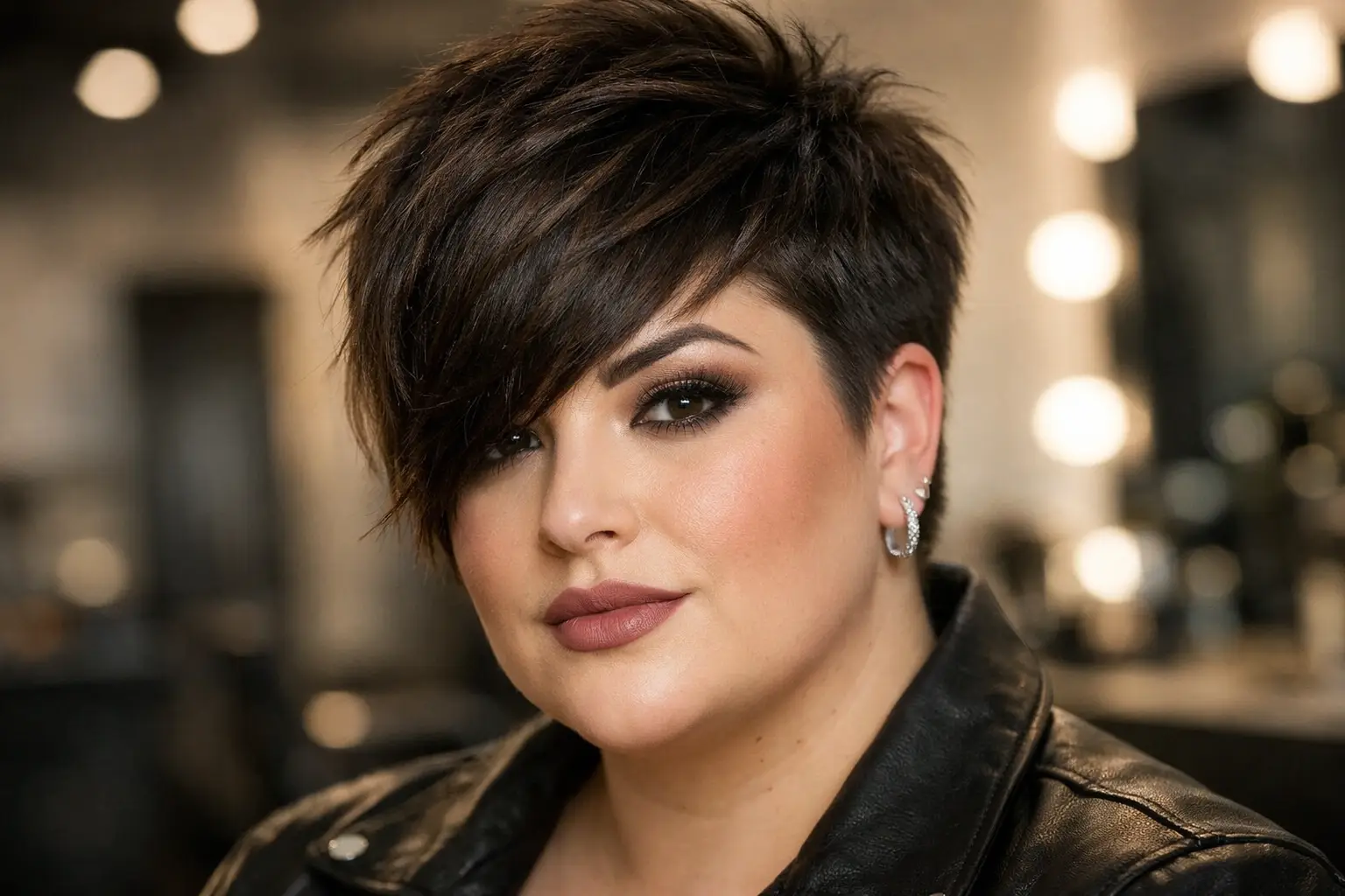 Textured Crop with Side-Swept Fringe