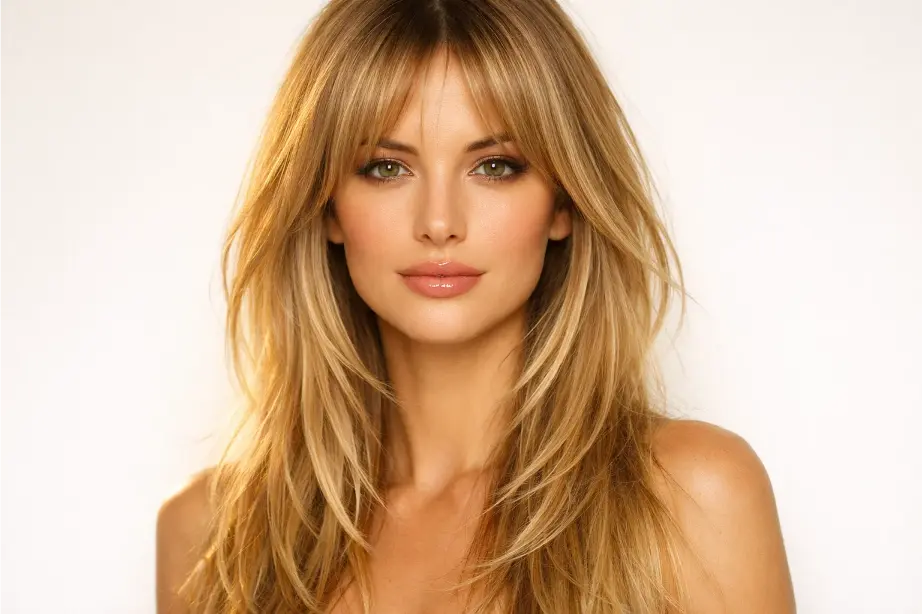 Face-Framing Layers on Long Hair