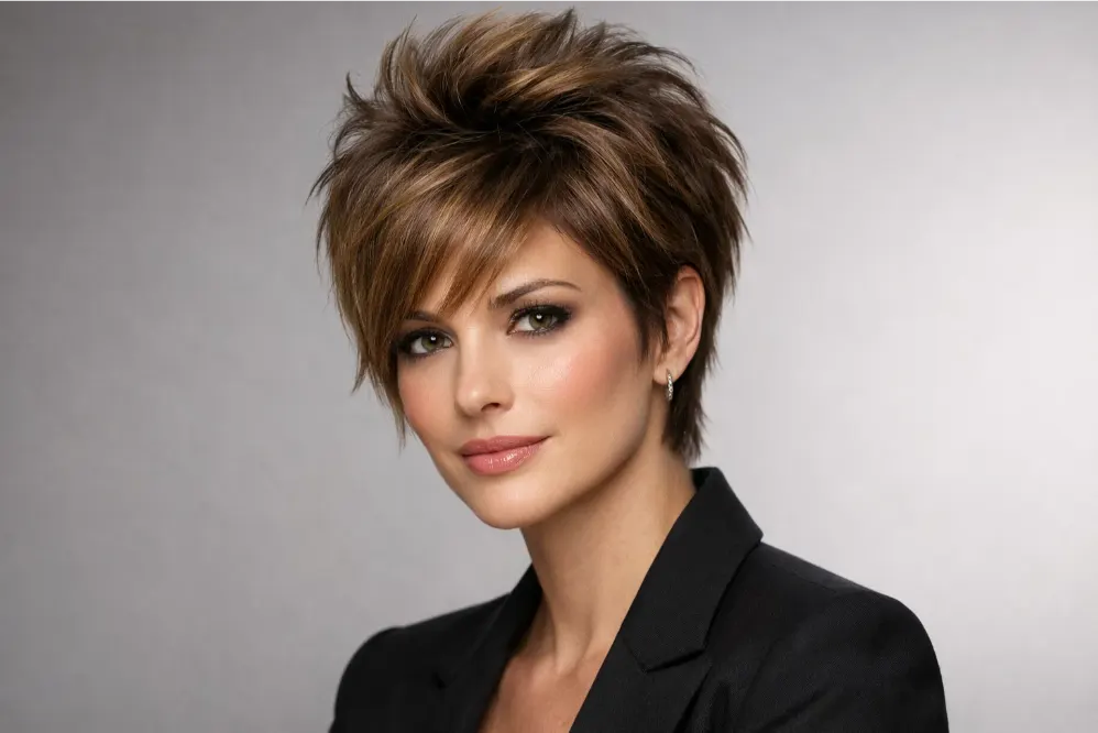 The Layered Pixie with Crown Volume