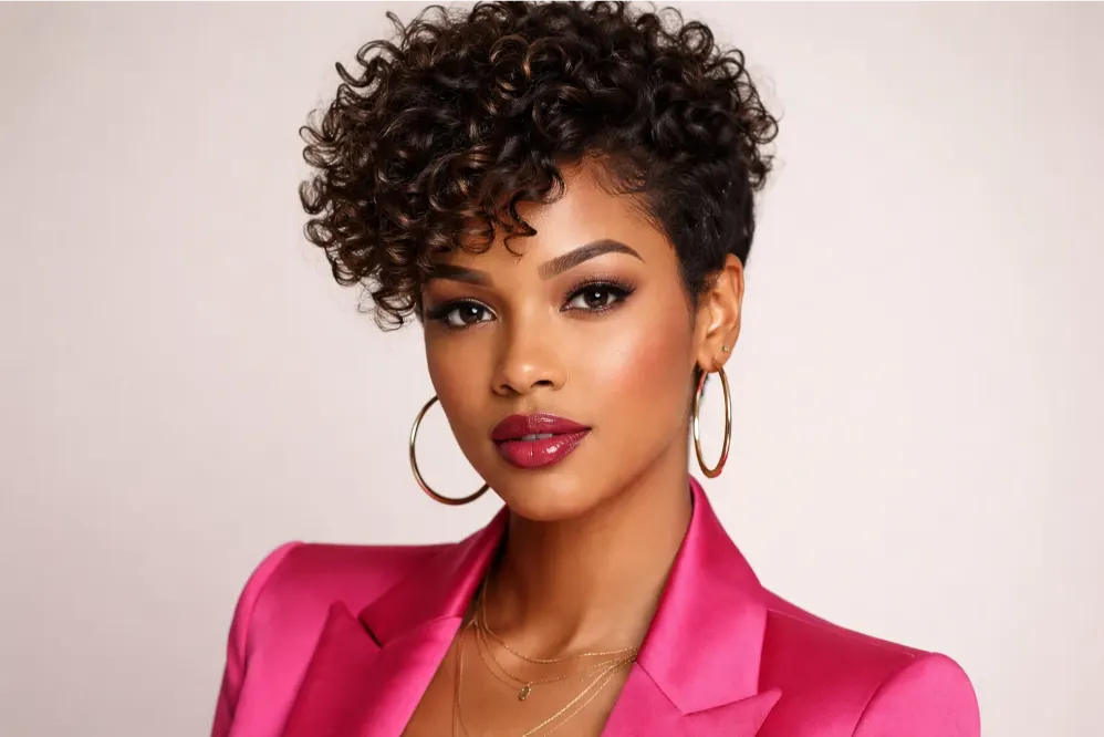 The Layered Curly Pixie