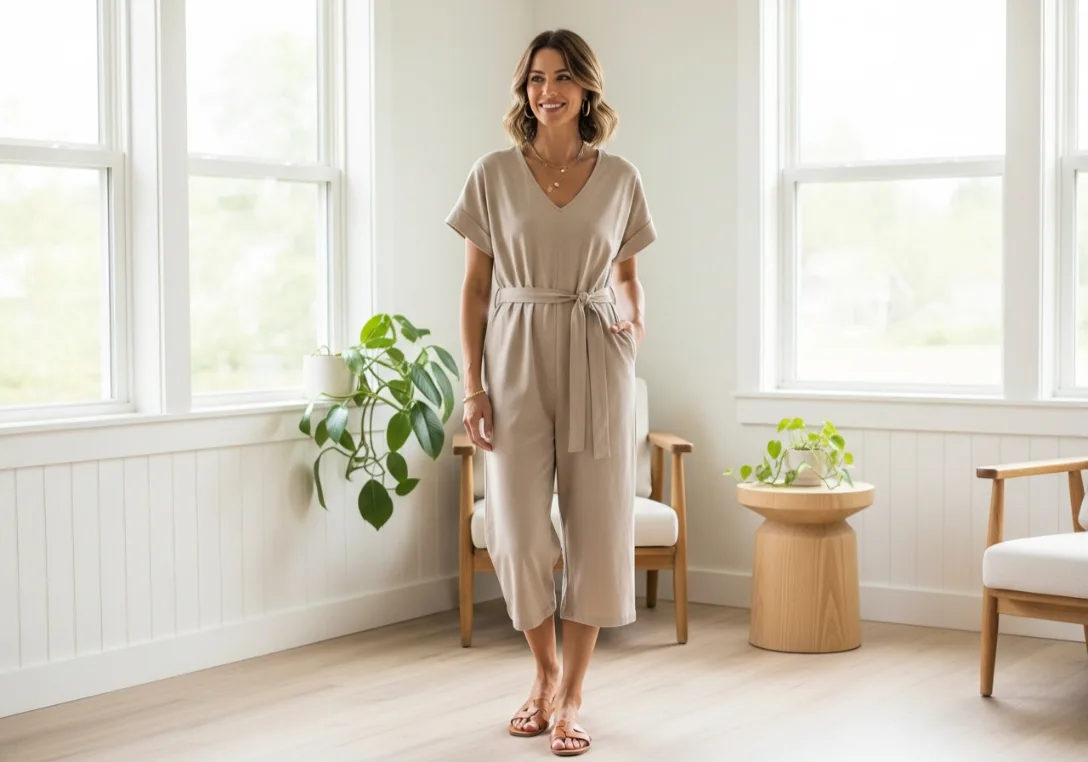 Joggers and Fitted Tank with Cardigan