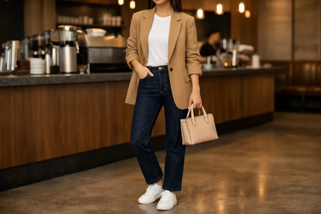 Lace Layer Over Casual Denim