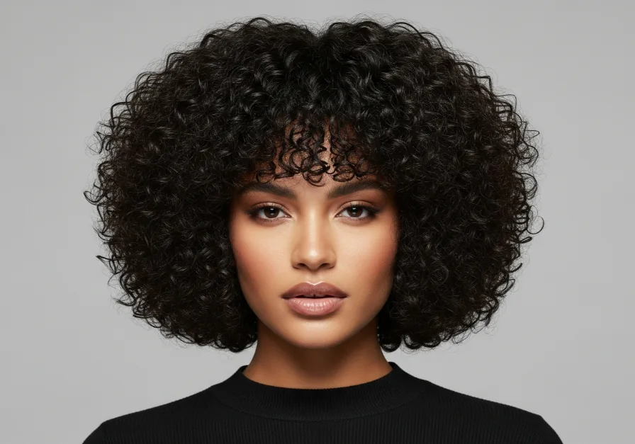 Side-Parted Curly Waves