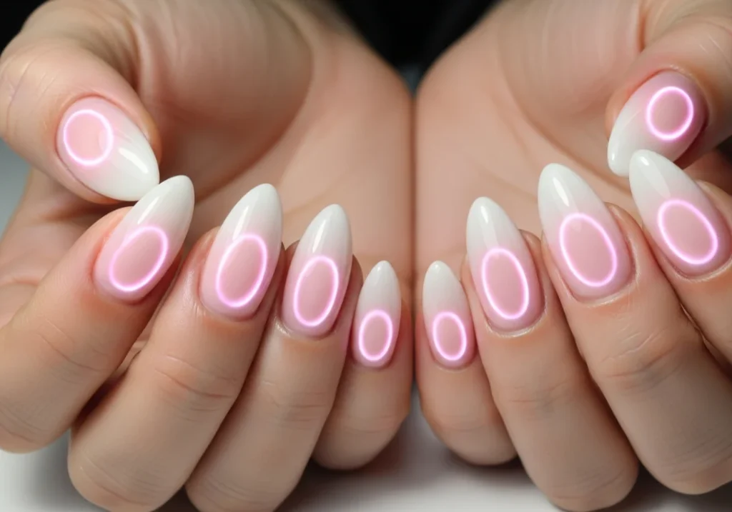 Sheer Pink With White Polka Dots