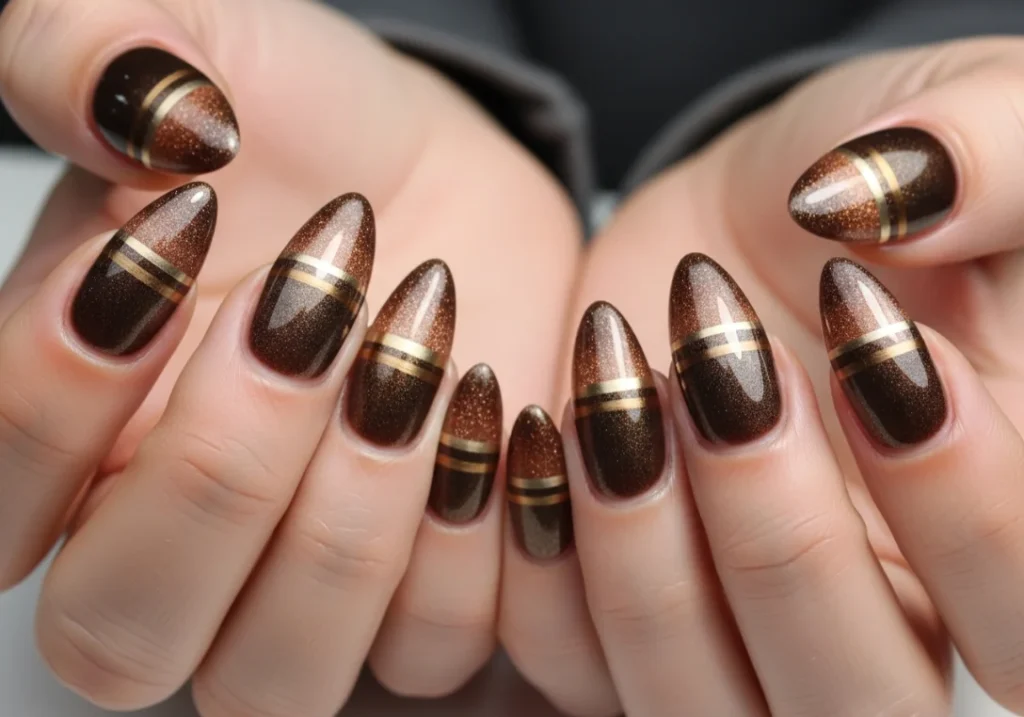 Glazed Pearl Finish Almond Nails