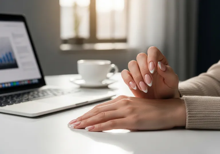 Chrome White Almond Nails