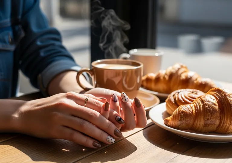 Classic French Tip Almond Nails