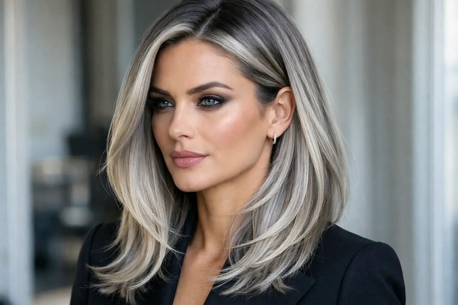 Ash Blonde Balayage for Cool Sophistication