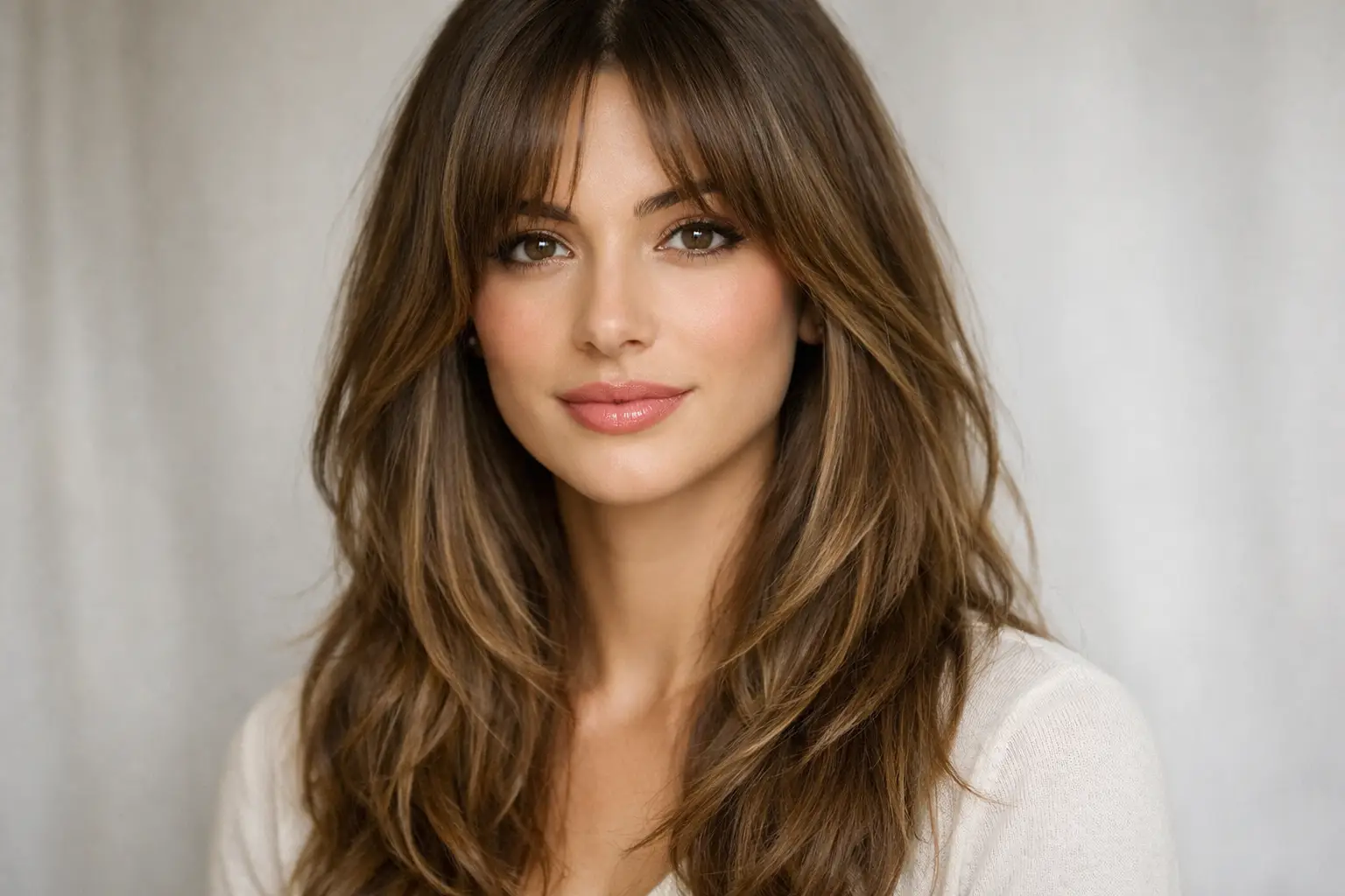 Curtain Bangs with Long Layers