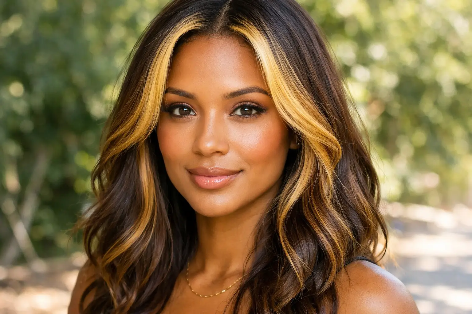 Golden Blonde Face Framing