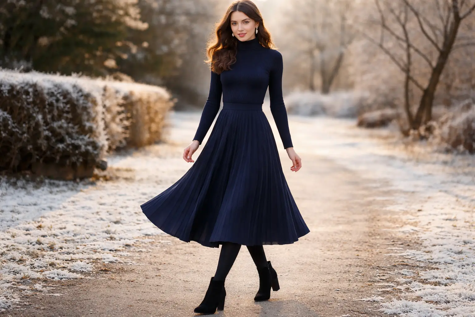 Skirt and Sweater Feminine Comfort