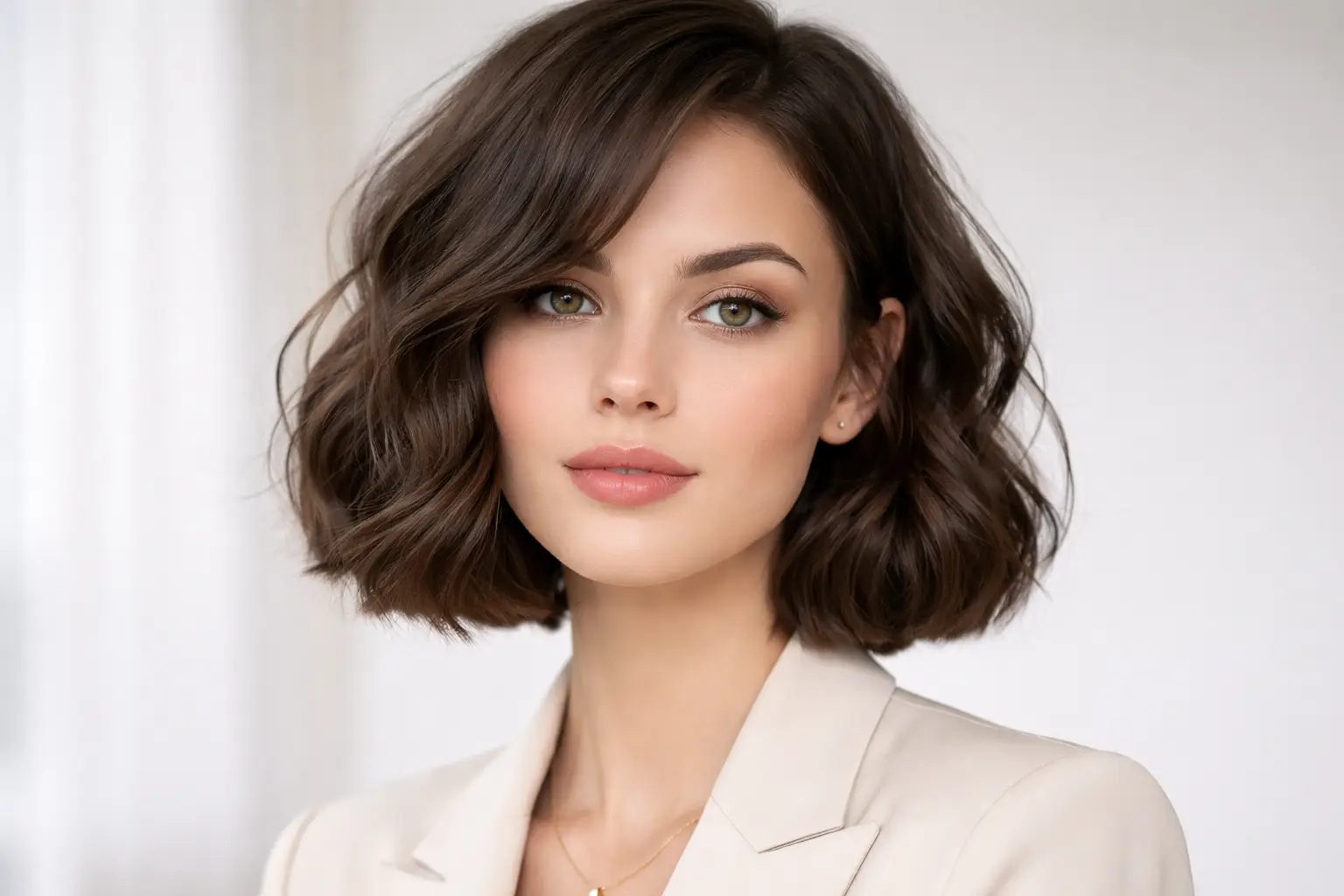 Wavy Bob with Blunt Ends