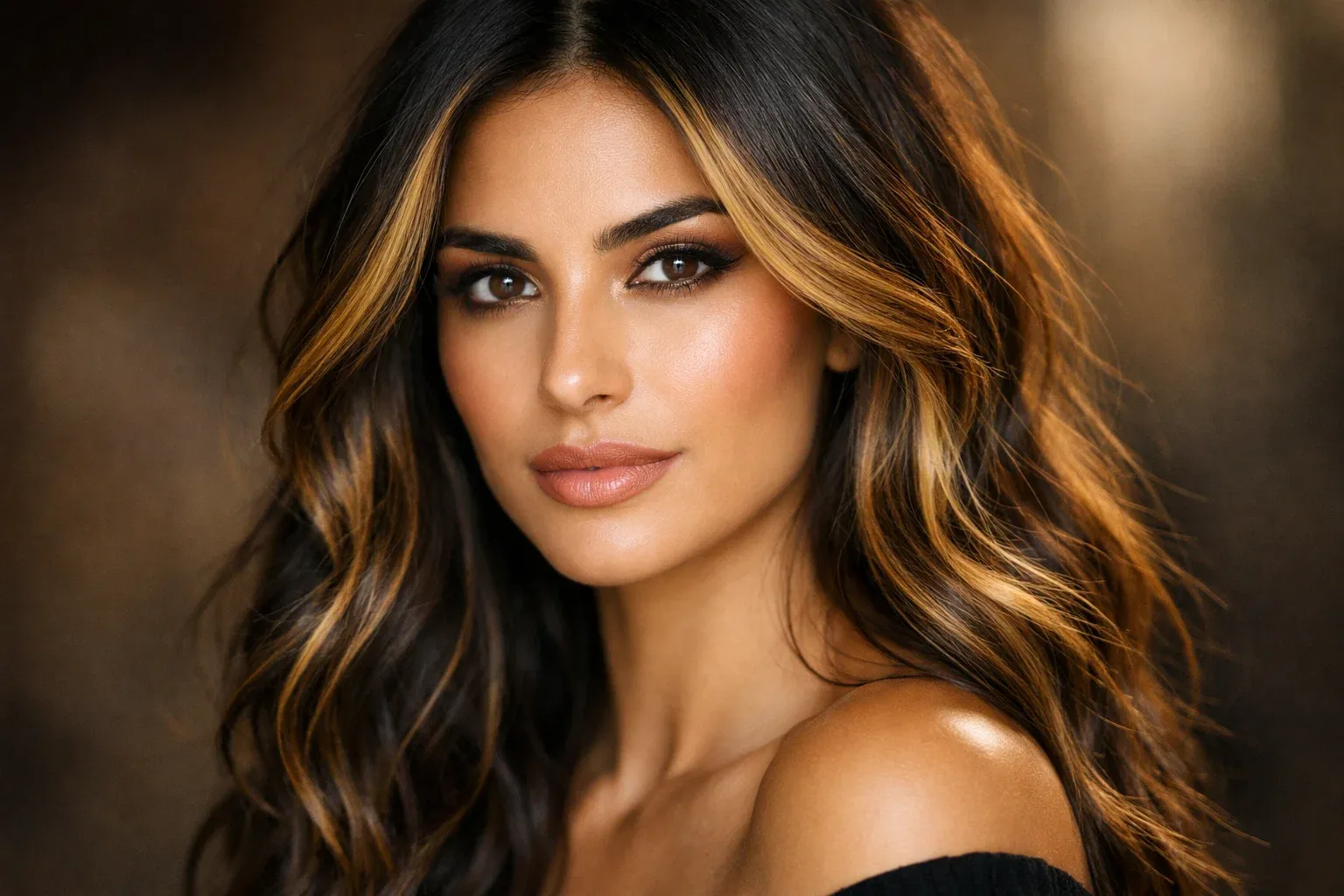 Honey Blonde Highlights on Dark Hair