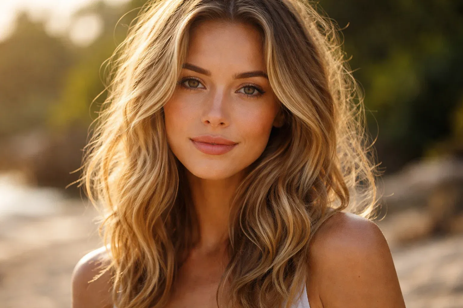 Soft Honey Waves with Highlights