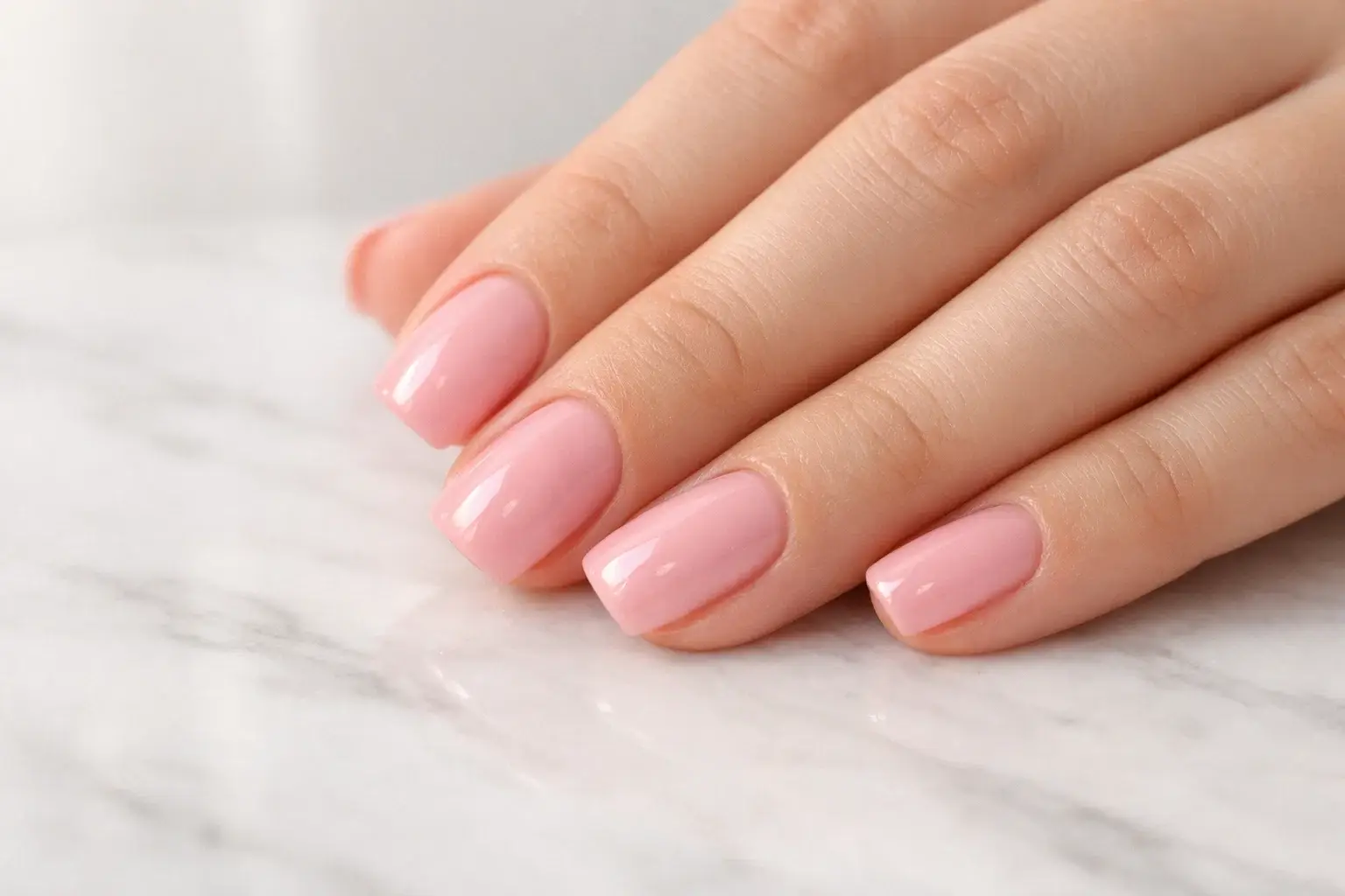 1. Classic Nude with a Glossy Finish