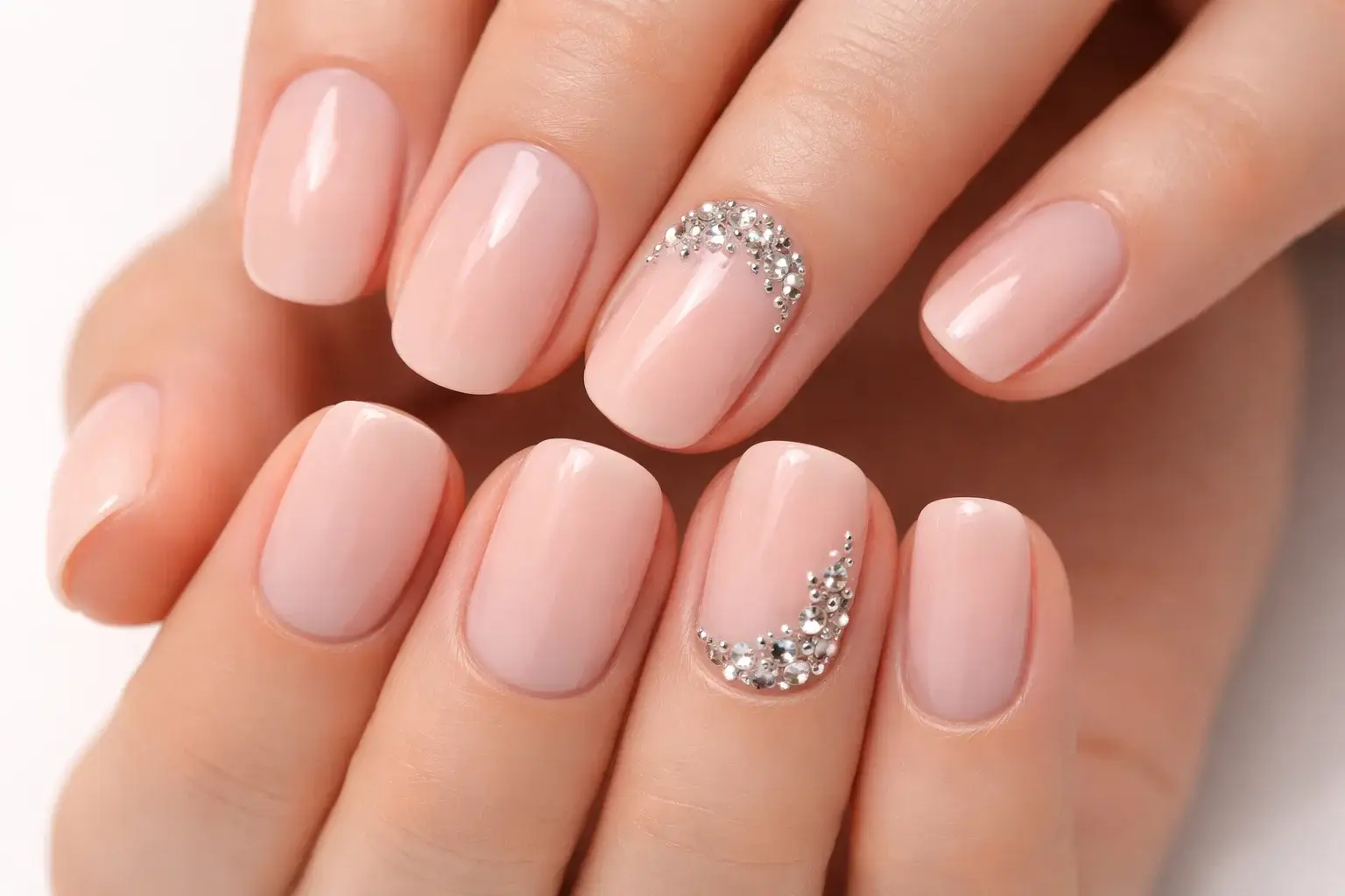 Rhinestone Accent Nails