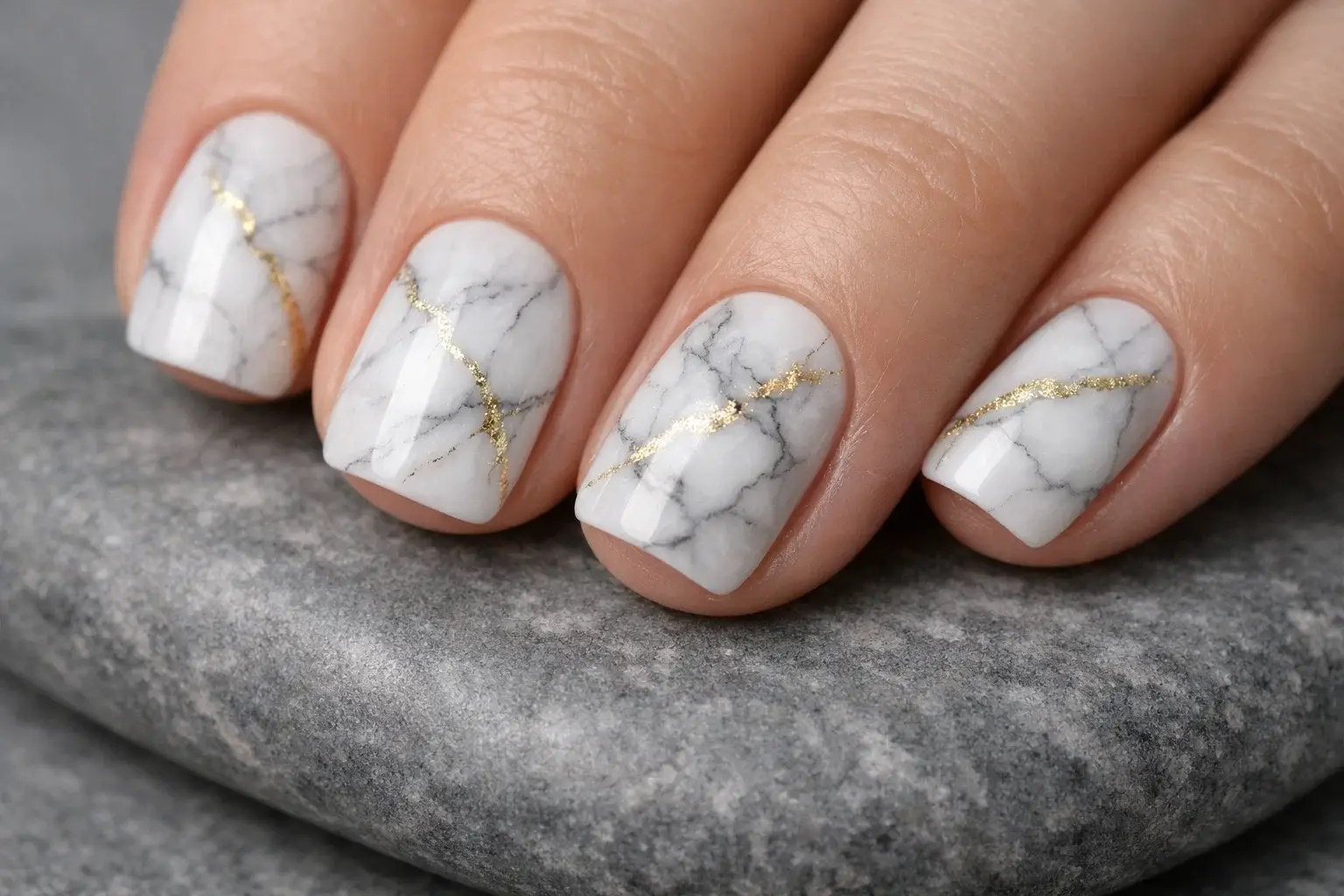 15. Marble Effect Nails
