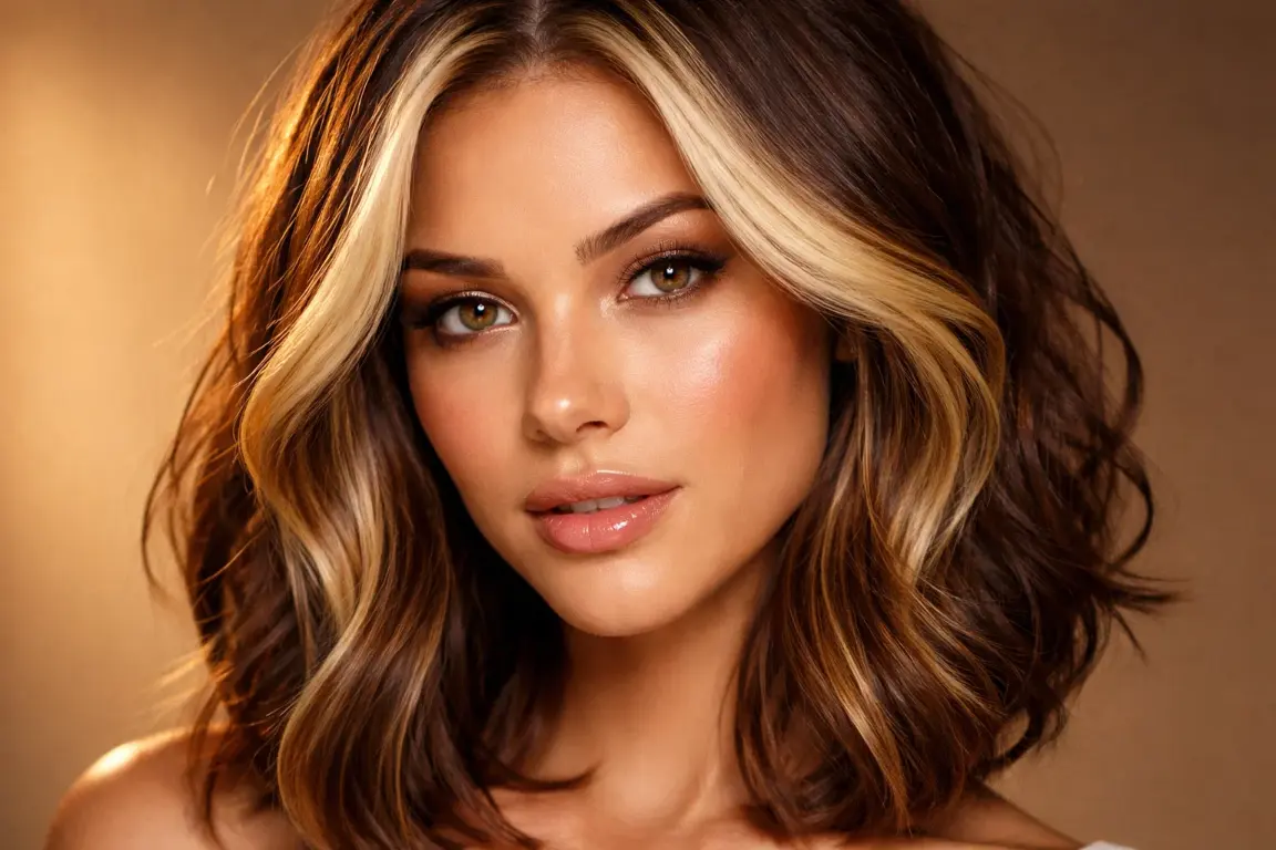 Lob with Face-Framing Highlights