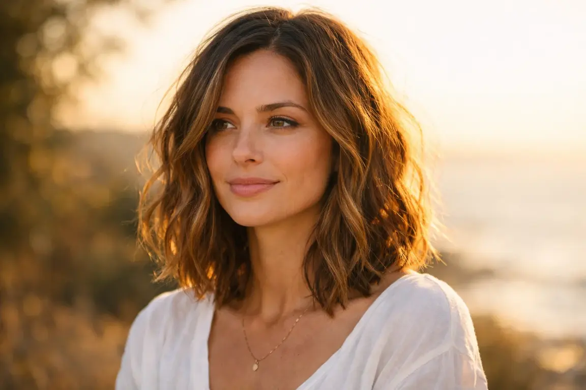 3. Wavy Lob for an Effortless Vibe